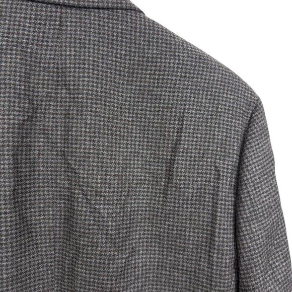 Lauren Ralph Lauren Mens Houndstooth Gray Wool Cashmere Suit Jacket Blazer 42 S - Picture 13 of 16